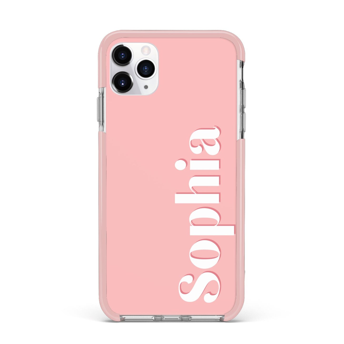 Personalised Pink Text iPhone 11 Pro Max Impact Pink Edge Case