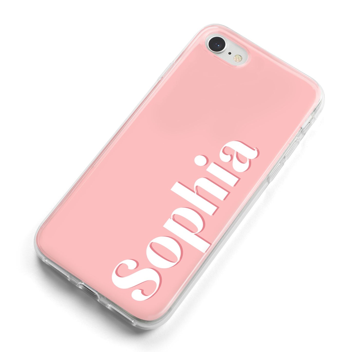 Personalised Pink Text iPhone 8 Bumper Case on Silver iPhone Alternative Image