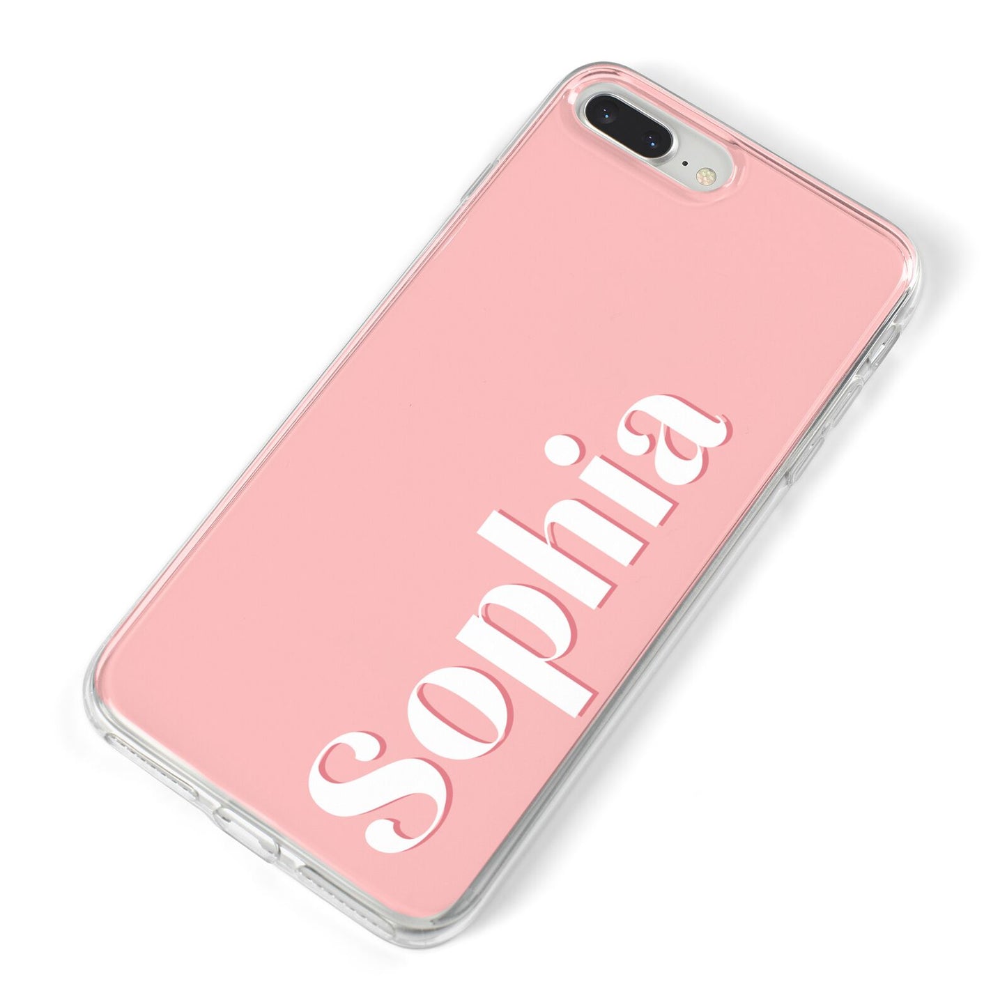 Personalised Pink Text iPhone 8 Plus Bumper Case on Silver iPhone Alternative Image