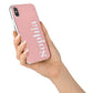 Personalised Pink Text iPhone X Bumper Case on Silver iPhone Alternative Image 2