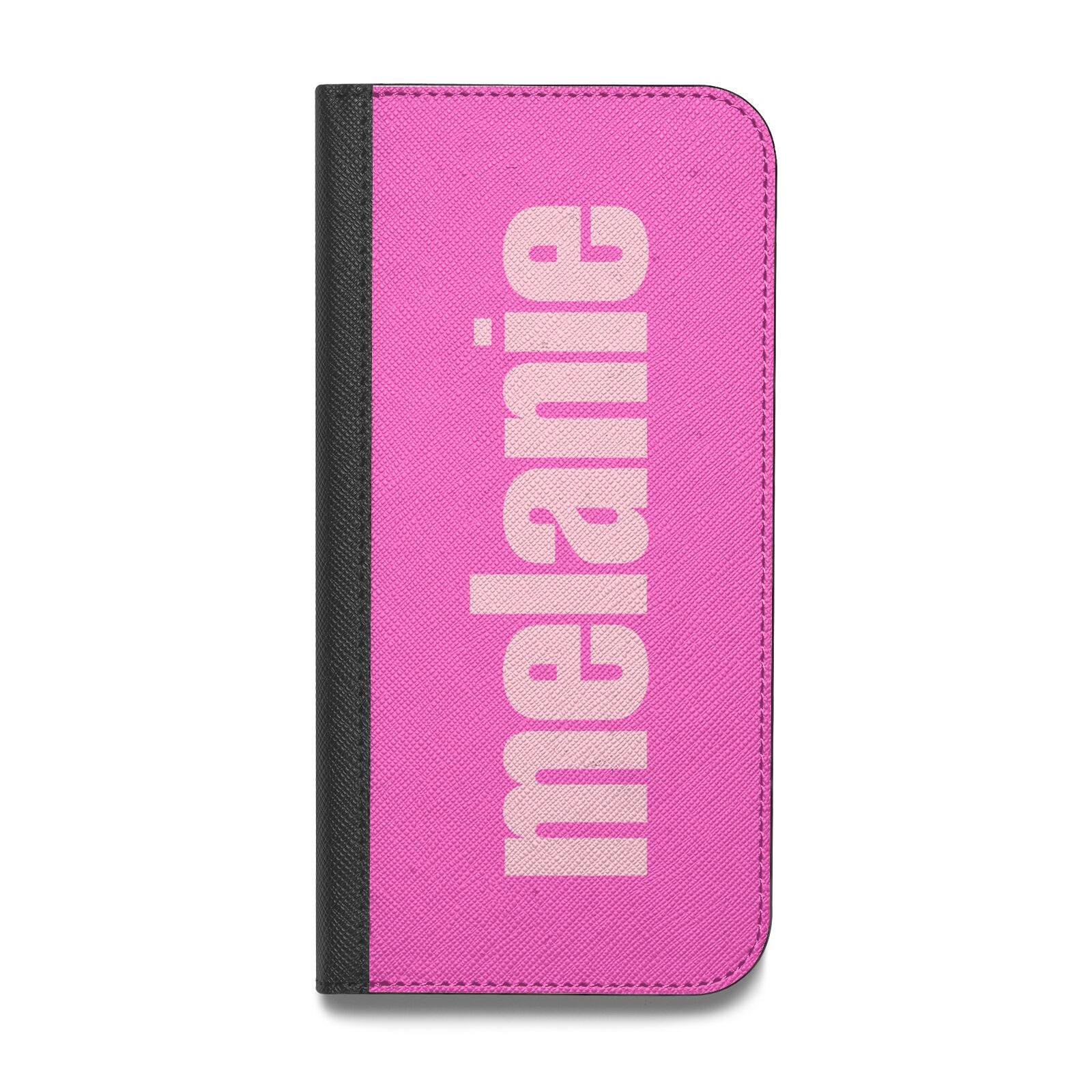 Personalised Pink Vegan Leather Flip Samsung Case
