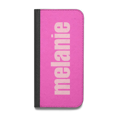 Personalised Pink Vegan Leather Flip Samsung Case