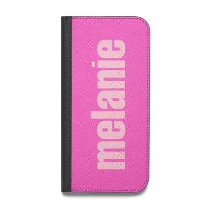Personalised Pink Vegan Leather Flip iPhone Case