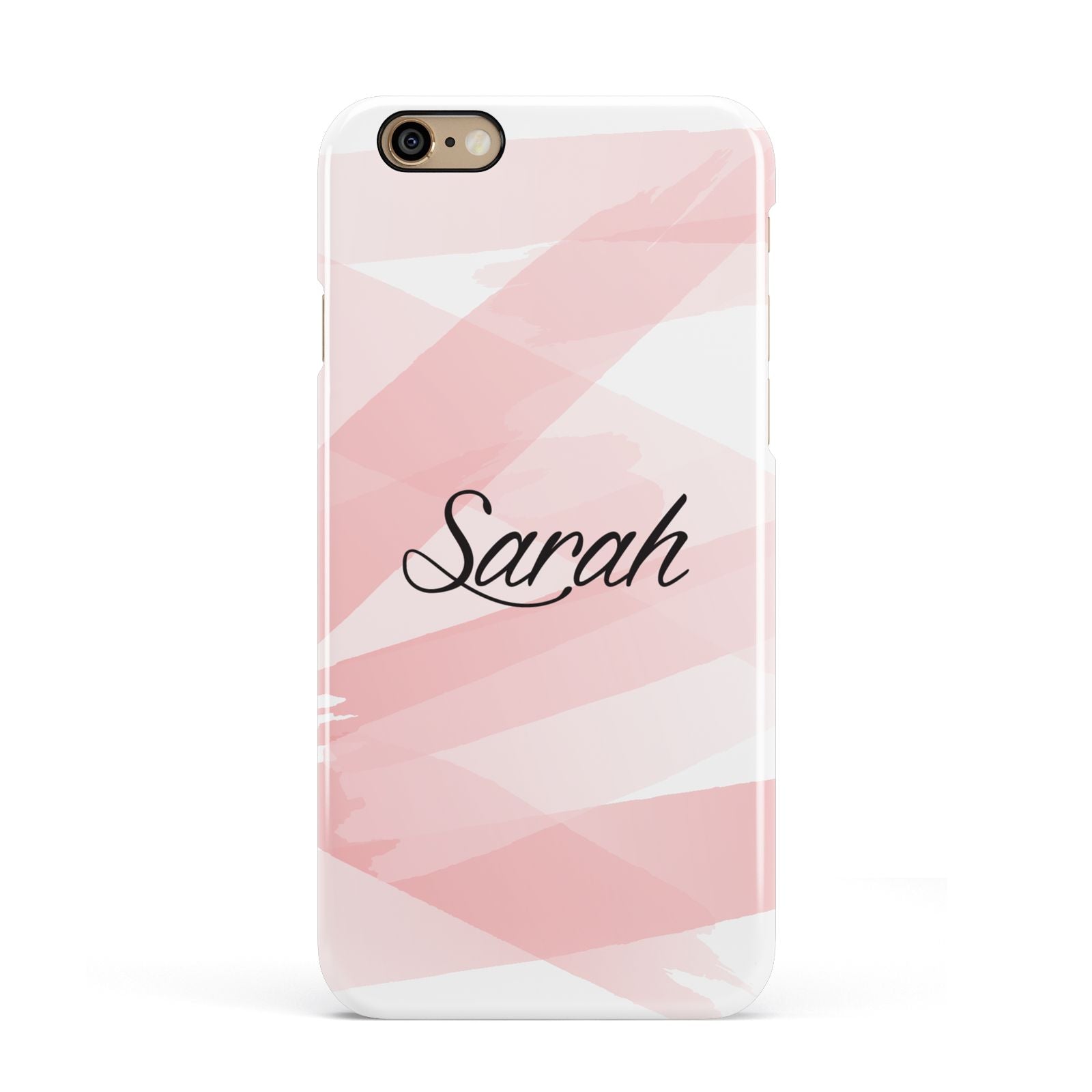 Personalised Pink Watercolour Name Apple iPhone 6 3D Snap Case