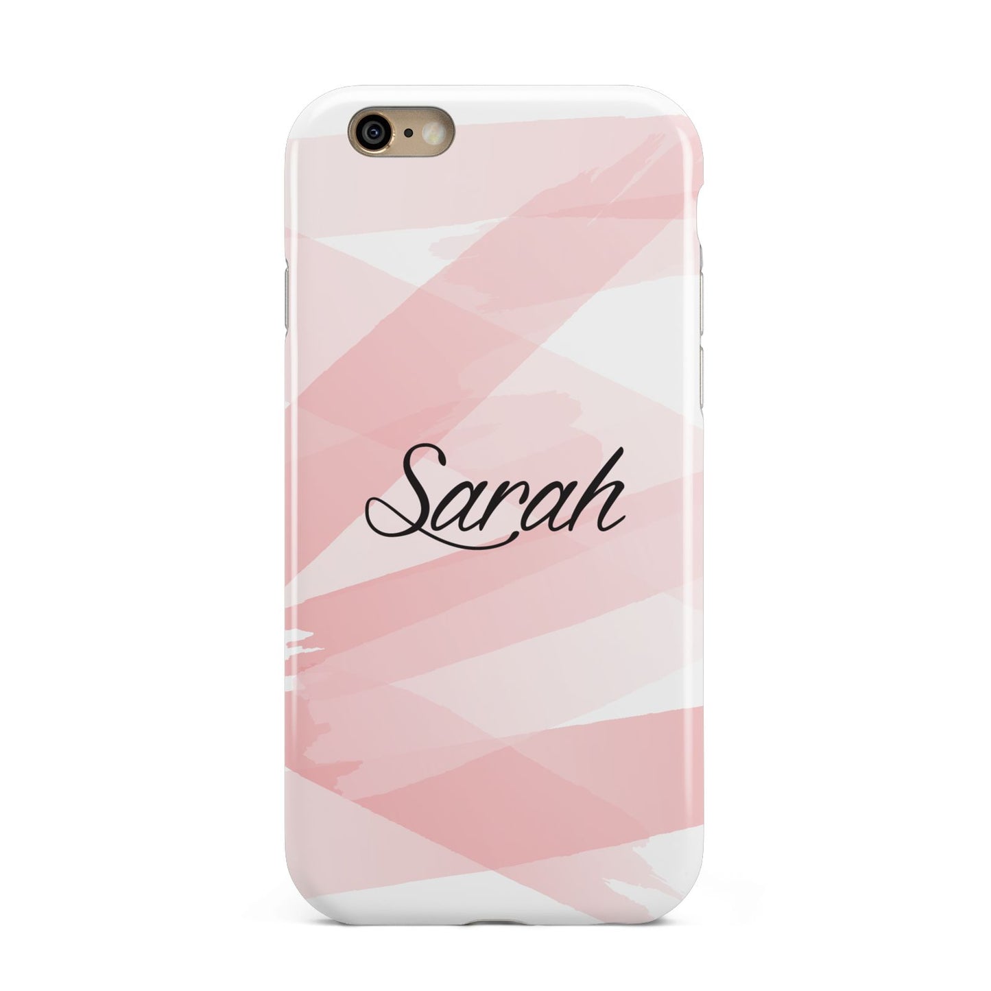 Personalised Pink Watercolour Name Apple iPhone 6 3D Tough Case
