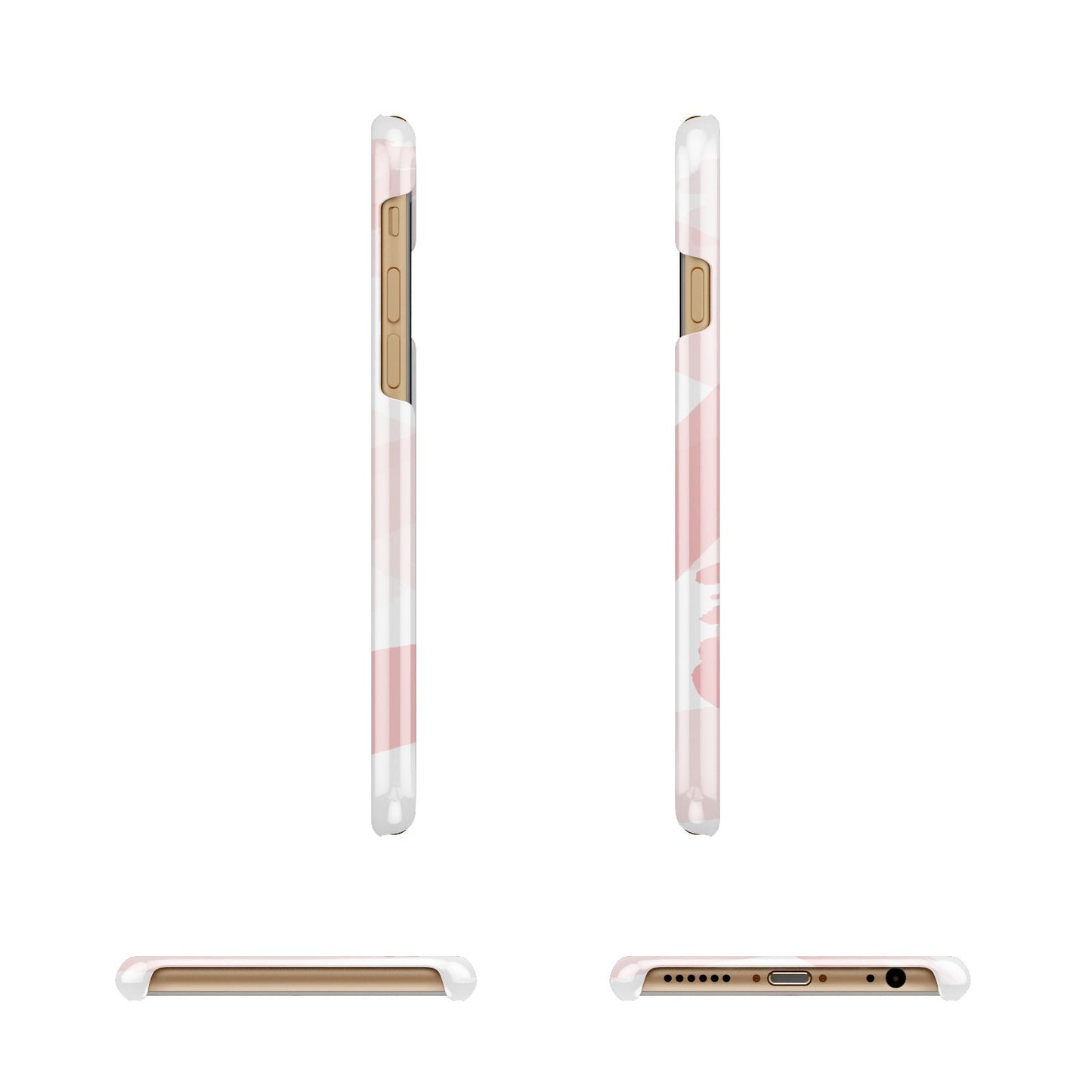 Personalised Pink Watercolour Name Apple iPhone 6 3D Wrap Snap Case Angled Images