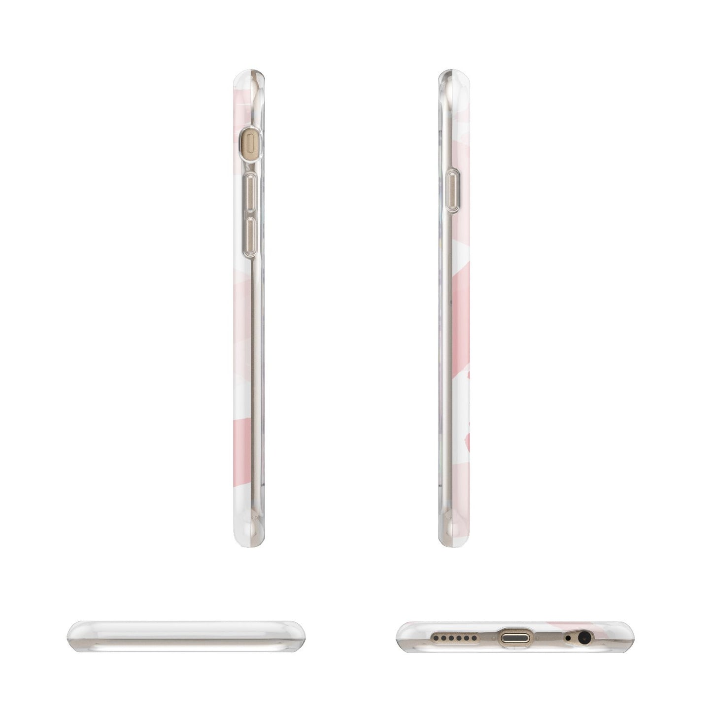 Personalised Pink Watercolour Name Apple iPhone 6 3D Wrap Tough Case Alternative Image Angles