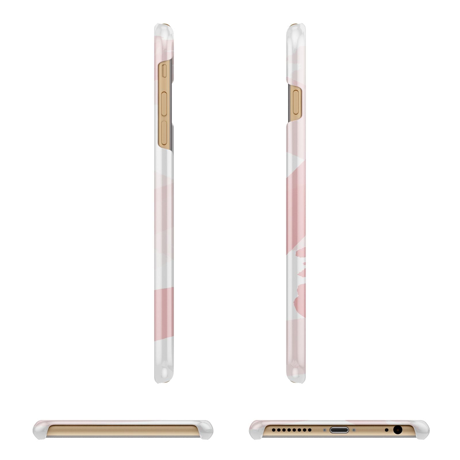 Personalised Pink Watercolour Name Apple iPhone 6 Plus 3D Wrap Snap Case Angled Images