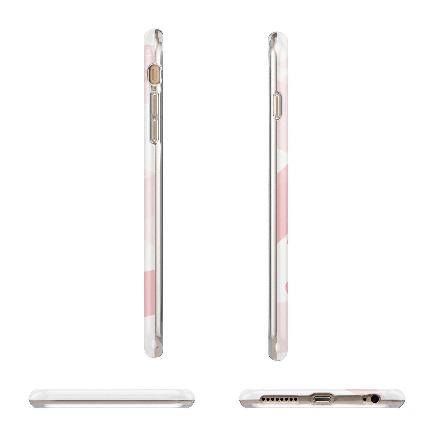 Personalised Pink Watercolour Name Apple iPhone 6 Plus 3D Wrap Tough Case Alternative Image Angles