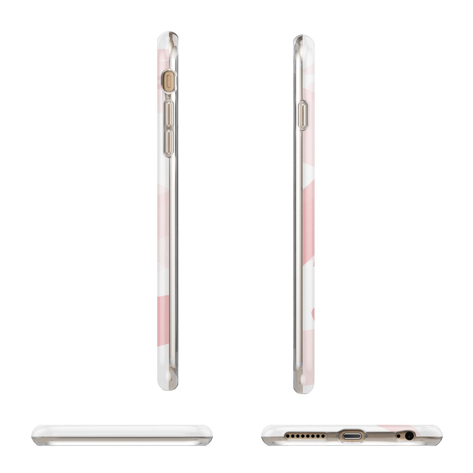 Personalised Pink Watercolour Name Apple iPhone 6 Plus 3D Wrap Tough Case Alternative Image Angles