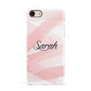 Personalised Pink Watercolour Name Apple iPhone 7 8 3D Snap Case
