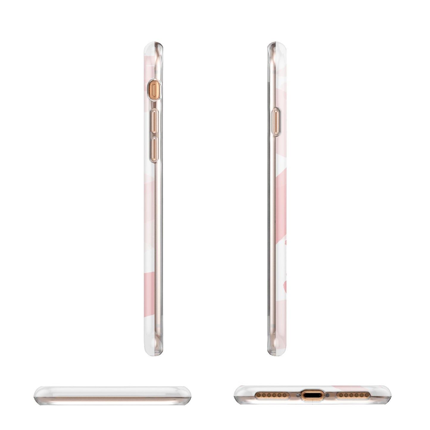 Personalised Pink Watercolour Name Apple iPhone 7 8 3D Wrap Tough Case Alternative Image Angles