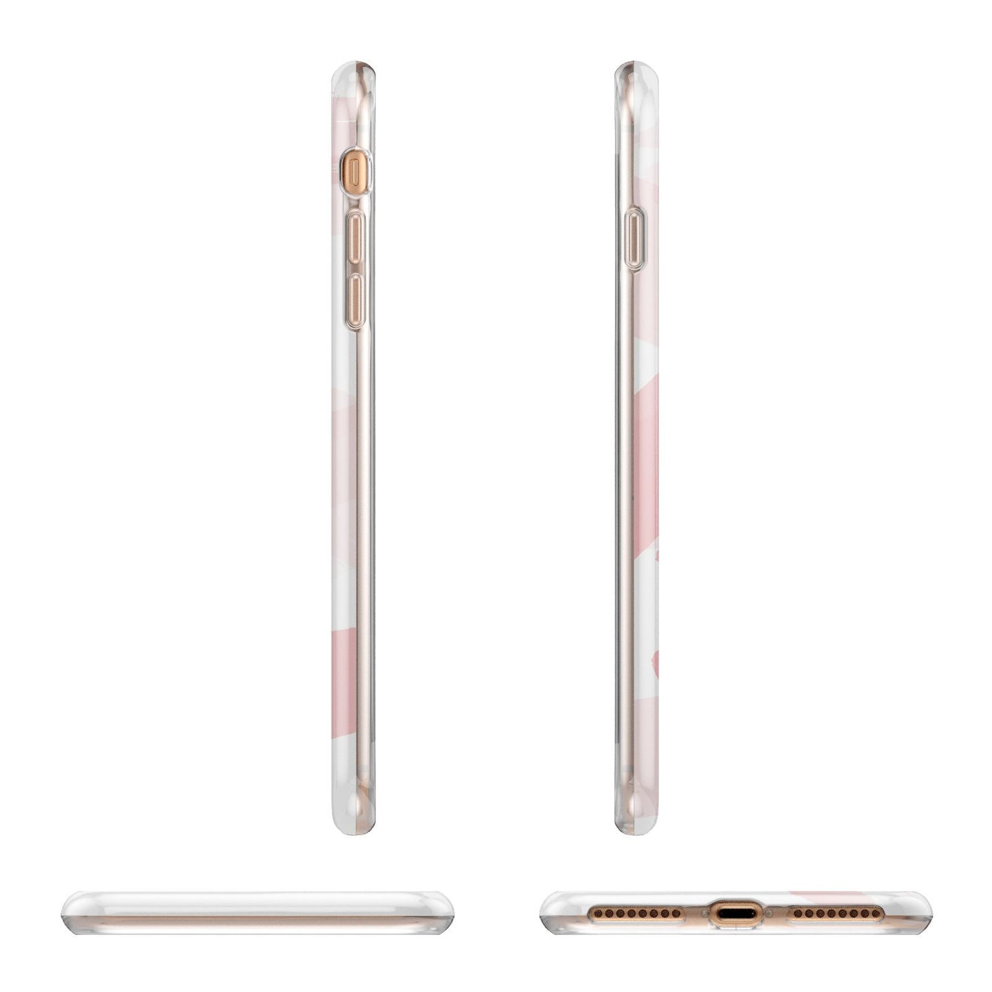 Personalised Pink Watercolour Name Apple iPhone 7 8 Plus 3D Wrap Tough Case Alternative Image Angles