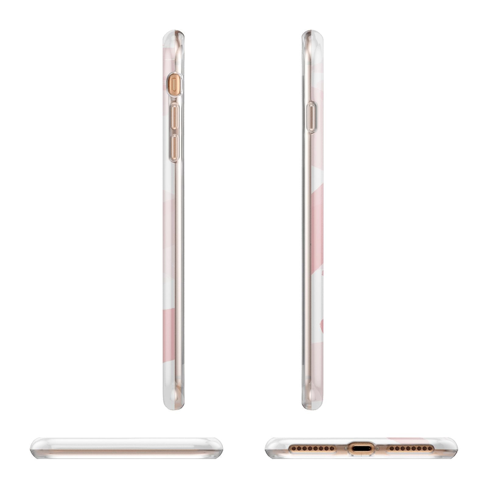 Personalised Pink Watercolour Name Apple iPhone 7 8 Plus 3D Wrap Tough Case Alternative Image Angles