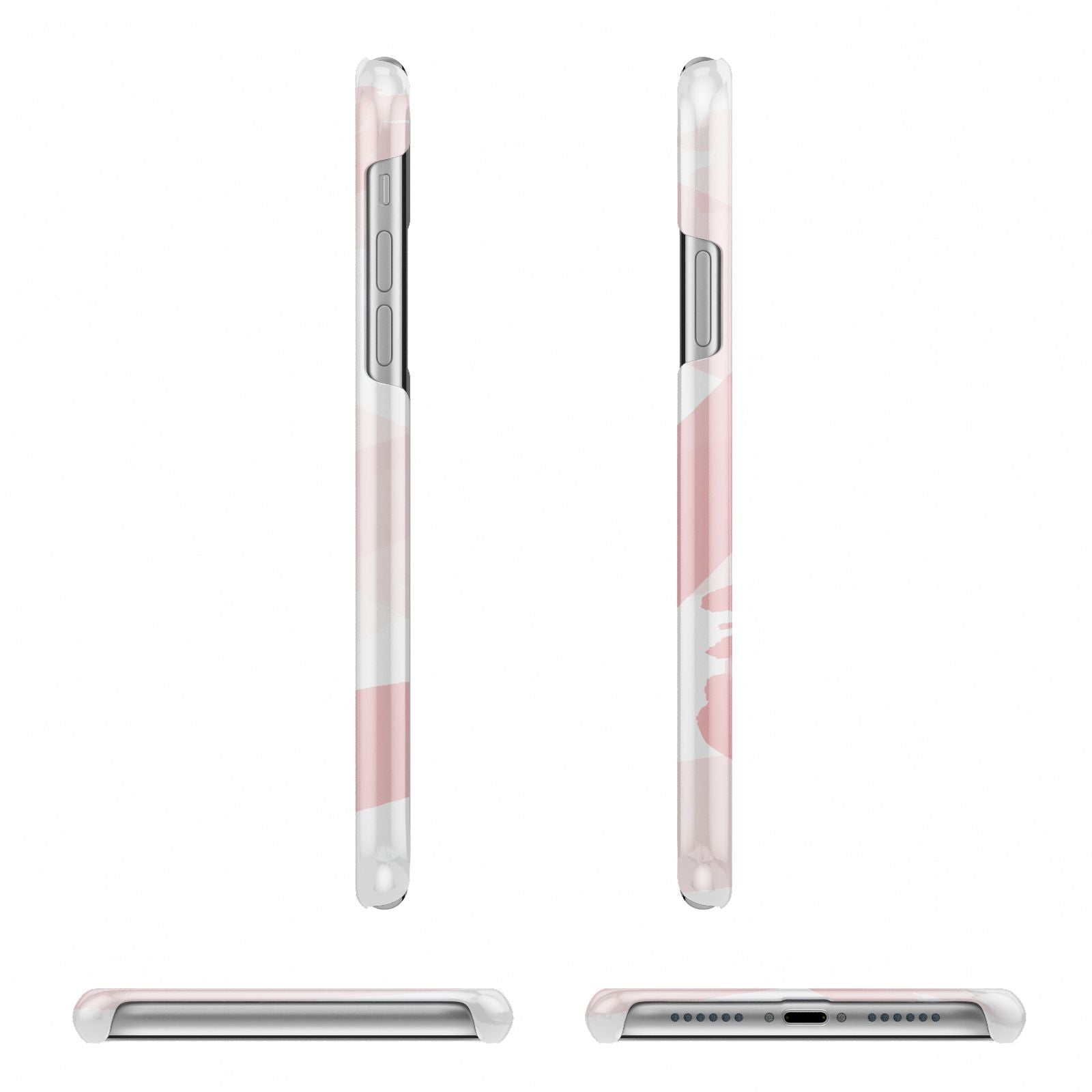 Personalised Pink Watercolour Name Apple iPhone XR 3D Wrap Snap Case Angled Images on White Phone