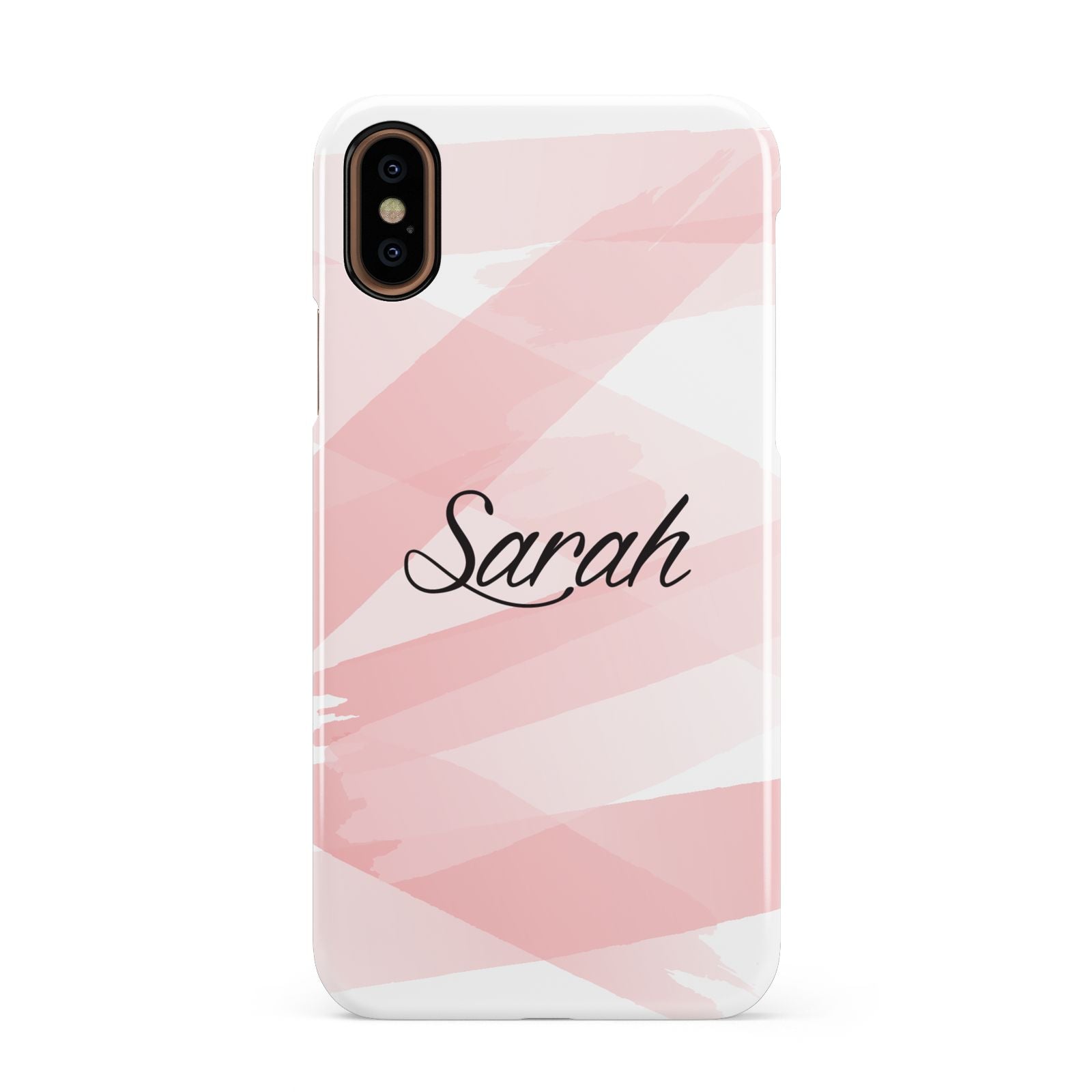 Personalised Pink Watercolour Name Apple iPhone XS 3D Snap Case