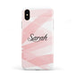 Personalised Pink Watercolour Name Apple iPhone XS 3D Tough