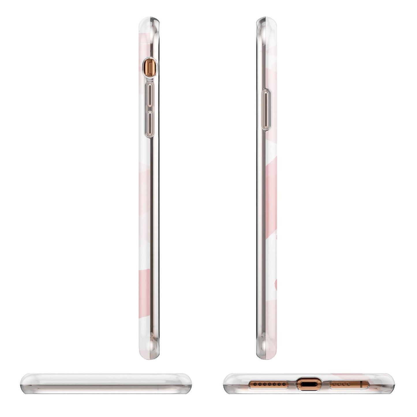 Personalised Pink Watercolour Name Apple iPhone XS Max 3D Wrap Tough Case Alternative Image Angles