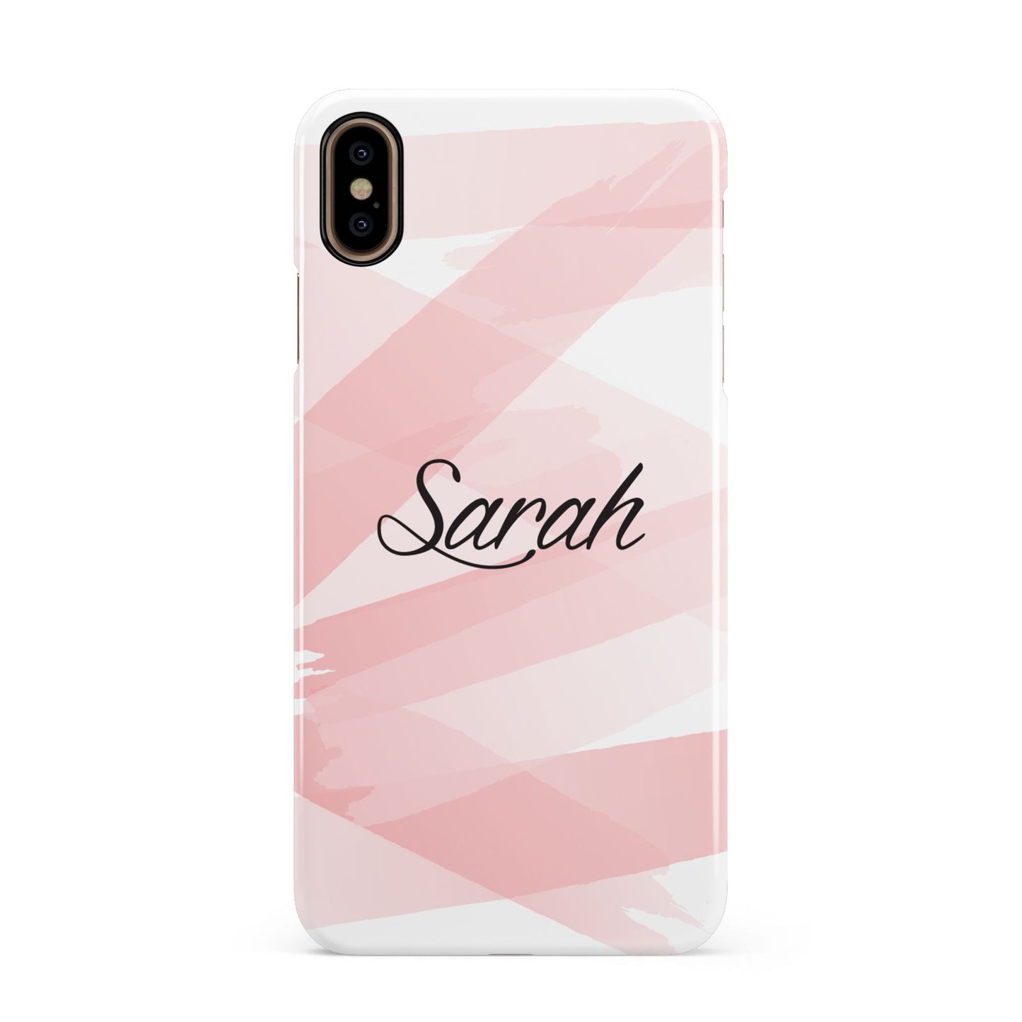 Personalised Pink Watercolour Name Apple iPhone Xs Max 3D Snap Case