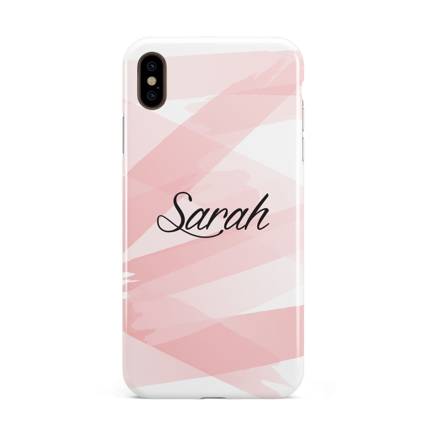 Personalised Pink Watercolour Name Apple iPhone Xs Max 3D Tough Case