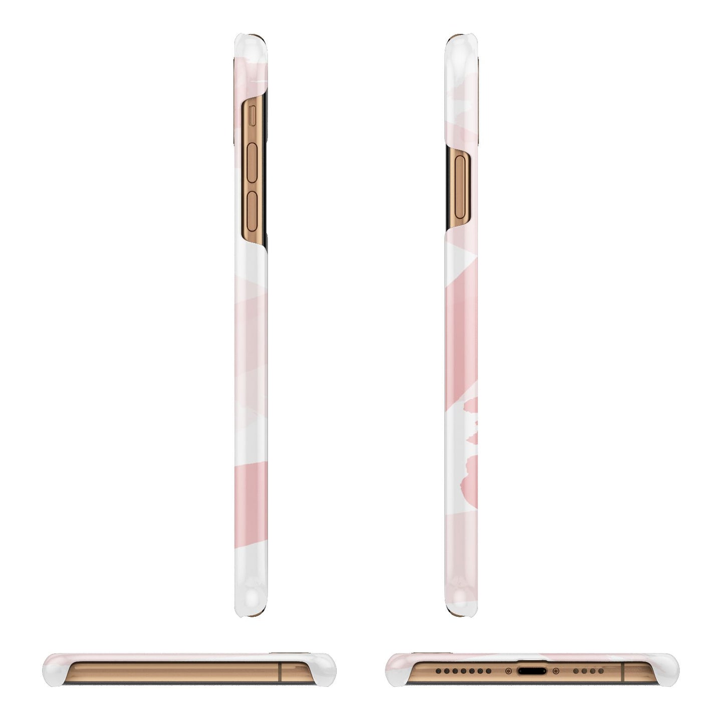 Personalised Pink Watercolour Name Apple iPhone Xs Max 3D Wrap Snap Case Angled Images