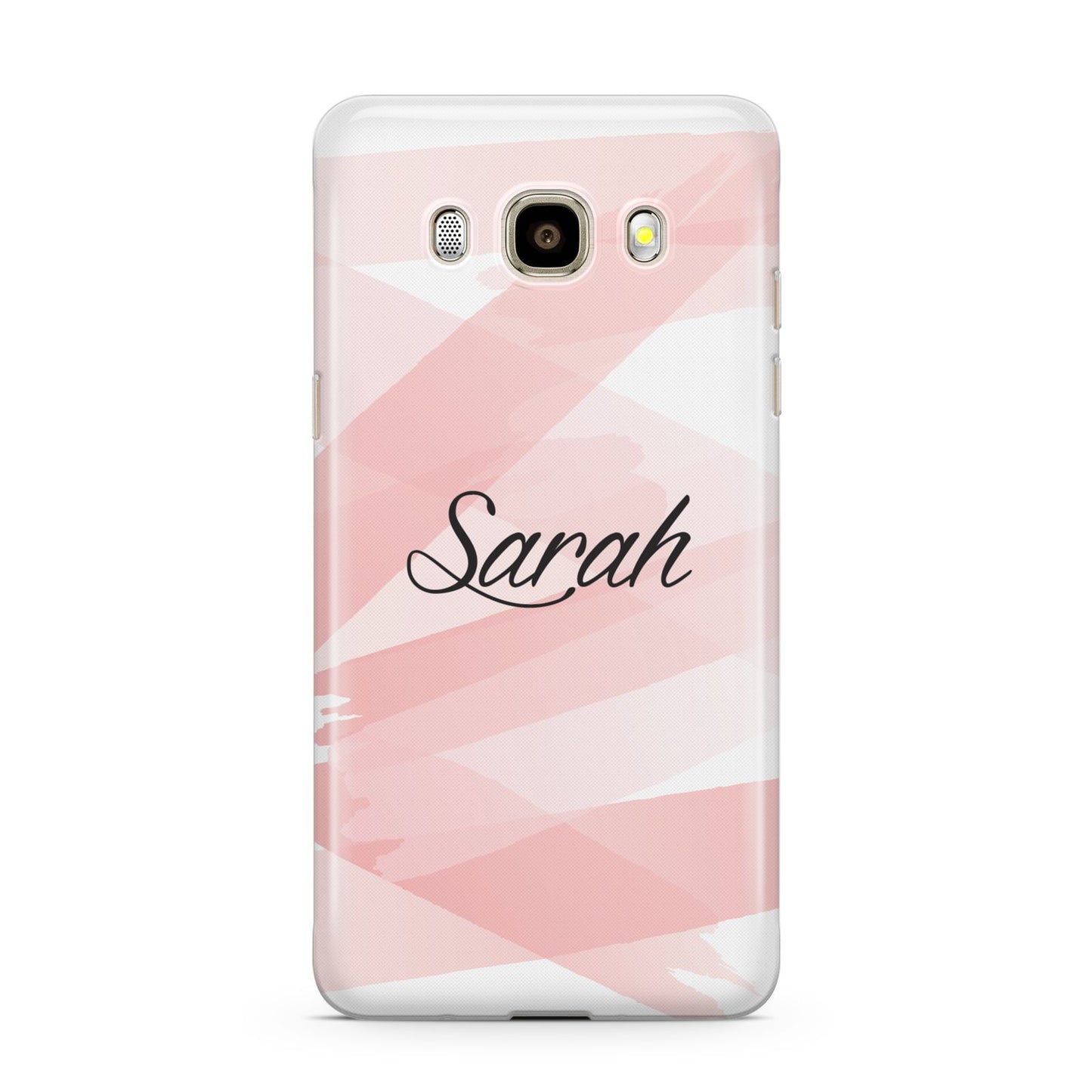 Personalised Pink Watercolour Name Samsung Galaxy J7 2016 Case on gold phone