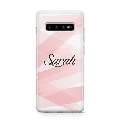 Personalised Pink Watercolour Name Samsung Galaxy S10 Case