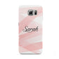 Personalised Pink Watercolour Name Samsung Galaxy S6 Case