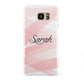 Personalised Pink Watercolour Name Samsung Galaxy S7 Edge Case