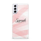 Personalised Pink Watercolour Name Samsung S21 Plus Phone Case