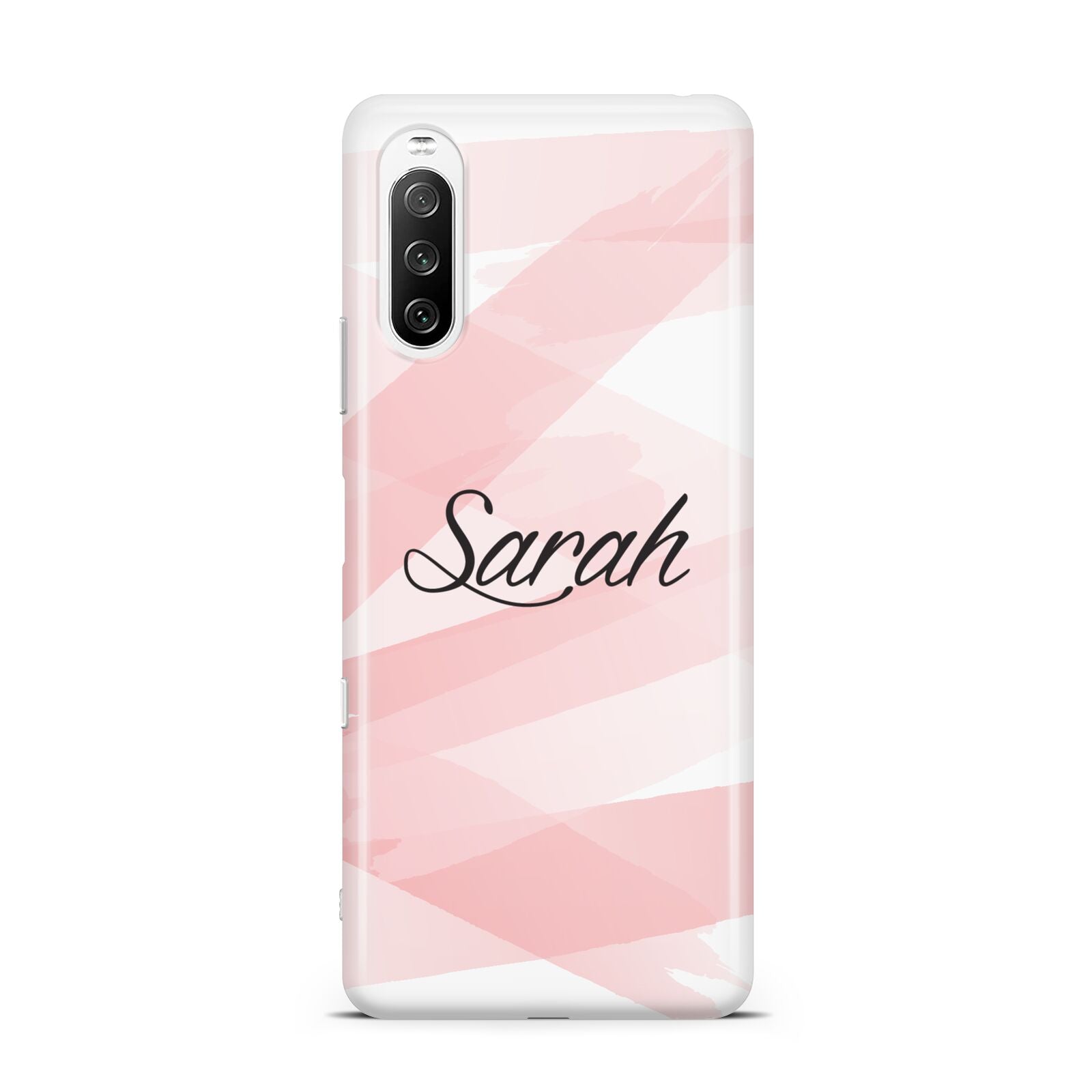 Personalised Pink Watercolour Name Sony Xperia 10 III Case