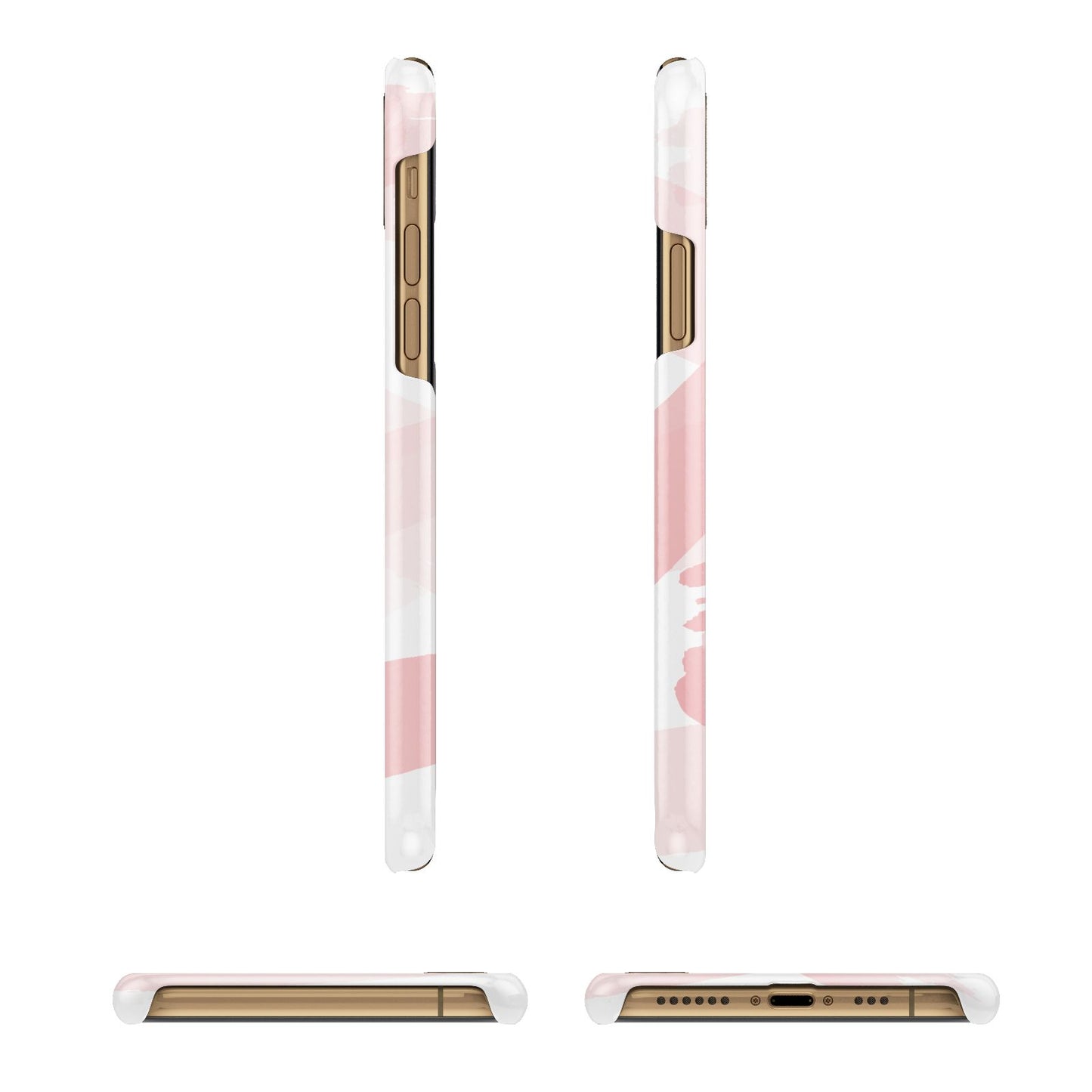 Personalised Pink Watercolour Name iPhone 11 3D Snap Case Angle Images