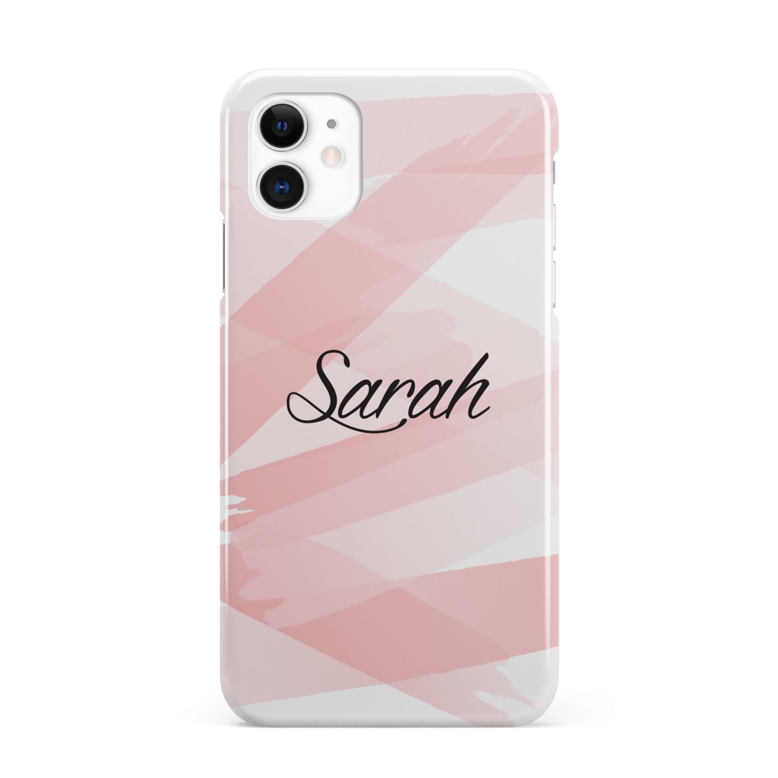 Personalised Pink Watercolour Name iPhone 11 3D Snap Case