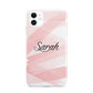 Personalised Pink Watercolour Name iPhone 11 3D Tough Case