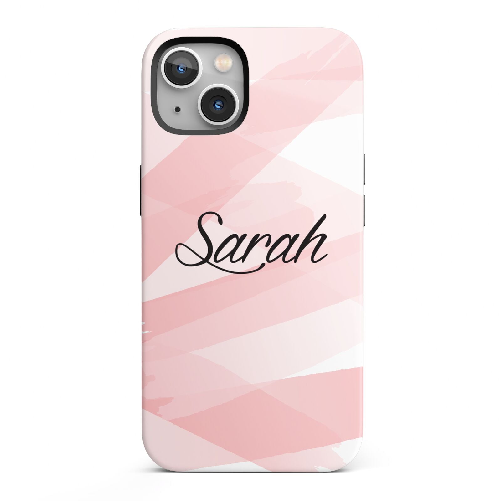 Personalised Pink Watercolour Name iPhone 13 Full Wrap 3D Tough Case
