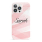 Personalised Pink Watercolour Name iPhone 13 Pro Full Wrap 3D Snap Case