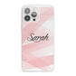 Personalised Pink Watercolour Name iPhone 13 Pro Max Clear Bumper Case