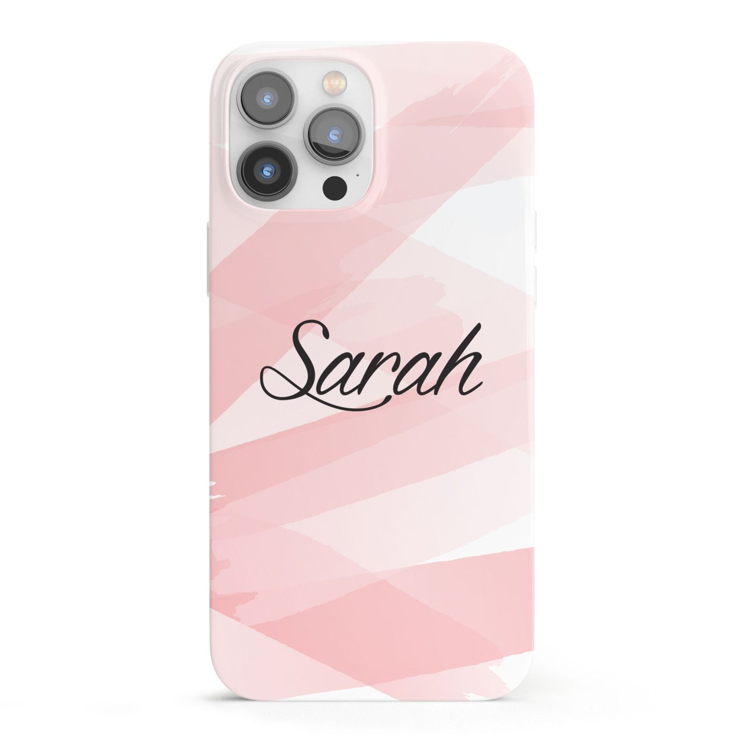 Personalised Pink Watercolour Name iPhone 13 Pro Max Full Wrap 3D Snap Case
