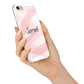 Personalised Pink Watercolour Name iPhone 7 Bumper Case on Silver iPhone Alternative Image