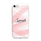 Personalised Pink Watercolour Name iPhone 7 Bumper Case on Silver iPhone