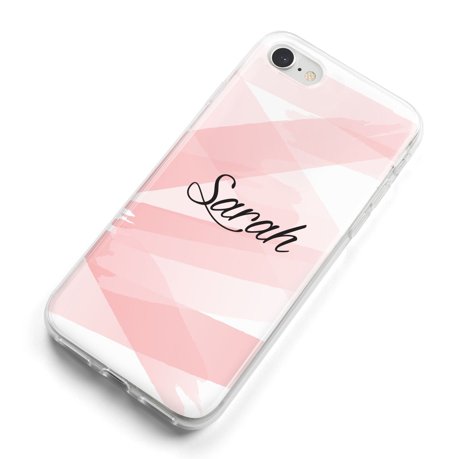 Personalised Pink Watercolour Name iPhone 8 Bumper Case on Silver iPhone Alternative Image