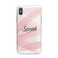 Personalised Pink Watercolour Name iPhone X Bumper Case on Silver iPhone Alternative Image 1