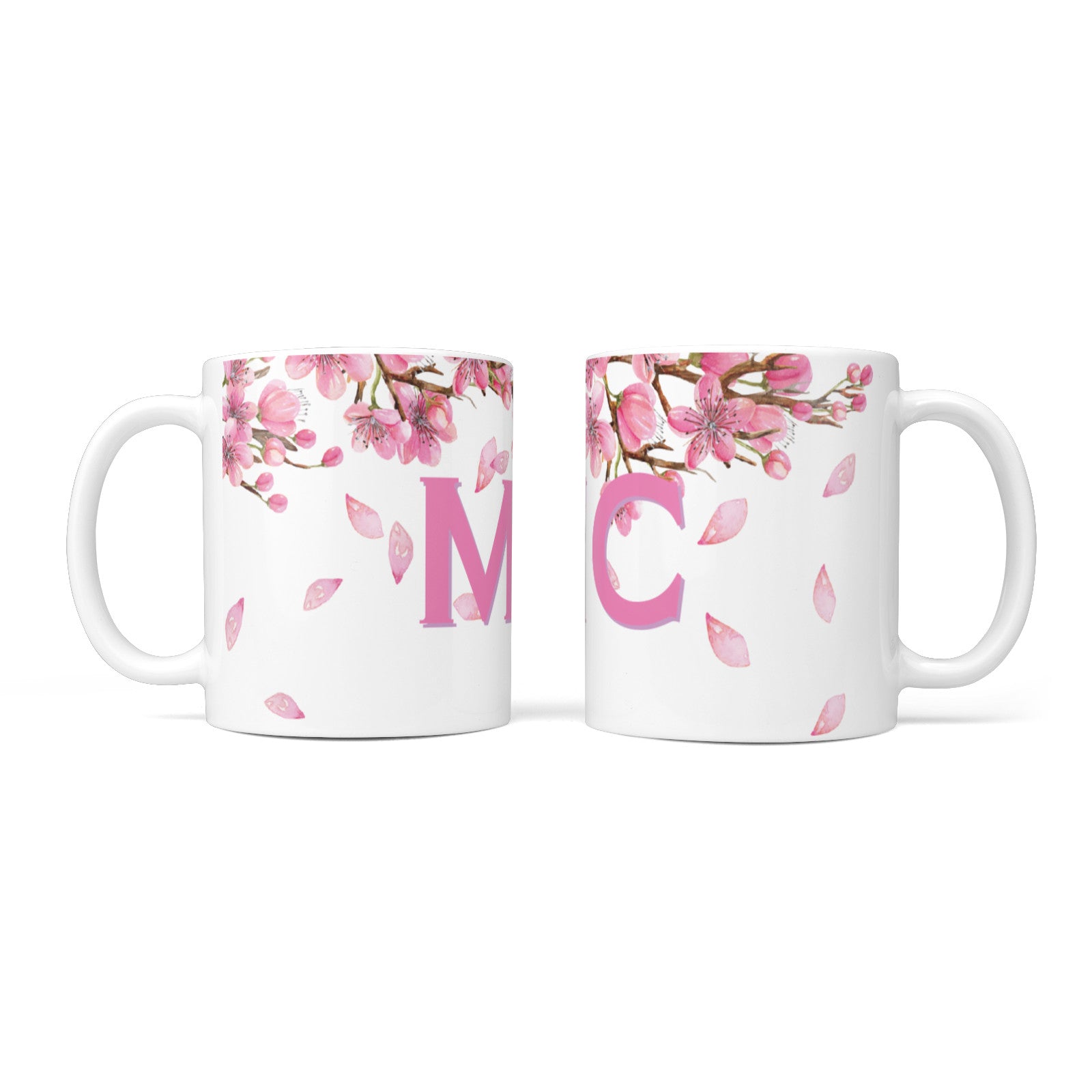 Personalised Pink White Blossom 10oz Mug Alternative Image 3