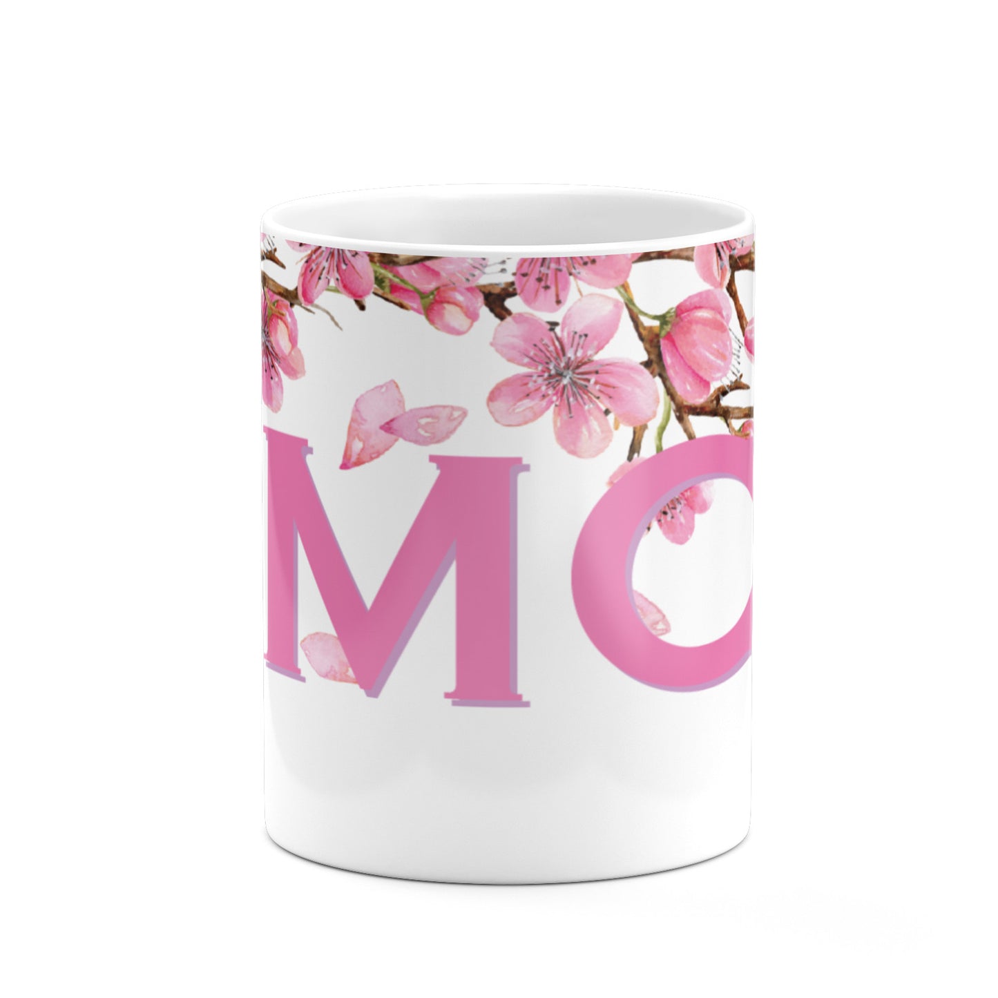 Personalised Pink White Blossom 10oz Mug Alternative Image 7