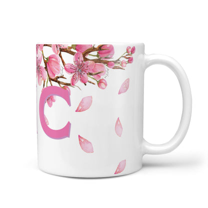 Personalised Pink White Blossom 10oz Mug