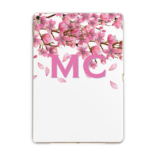 Personalised Pink White Blossom Apple iPad Gold Case