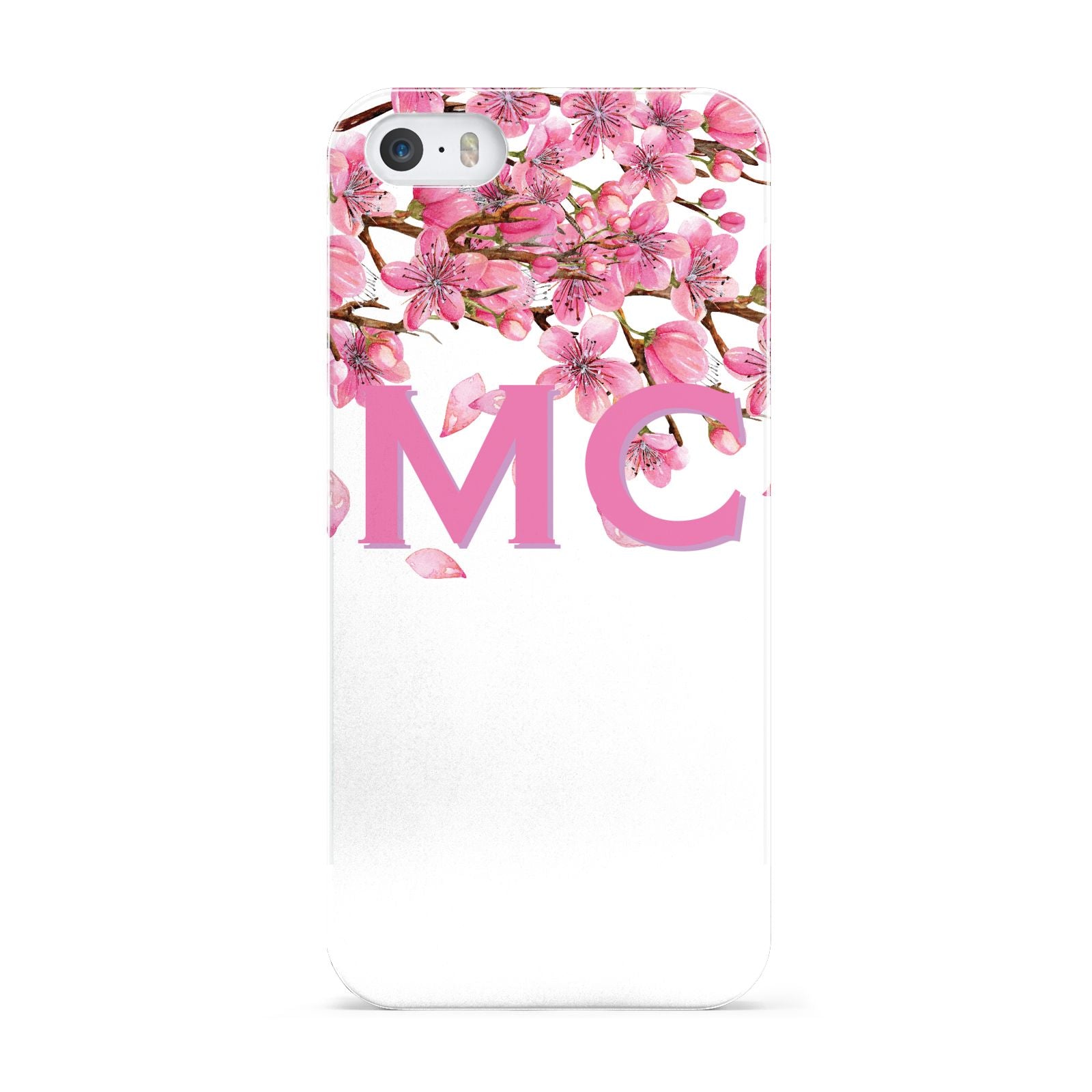 Personalised Pink White Blossom Apple iPhone 5 Case
