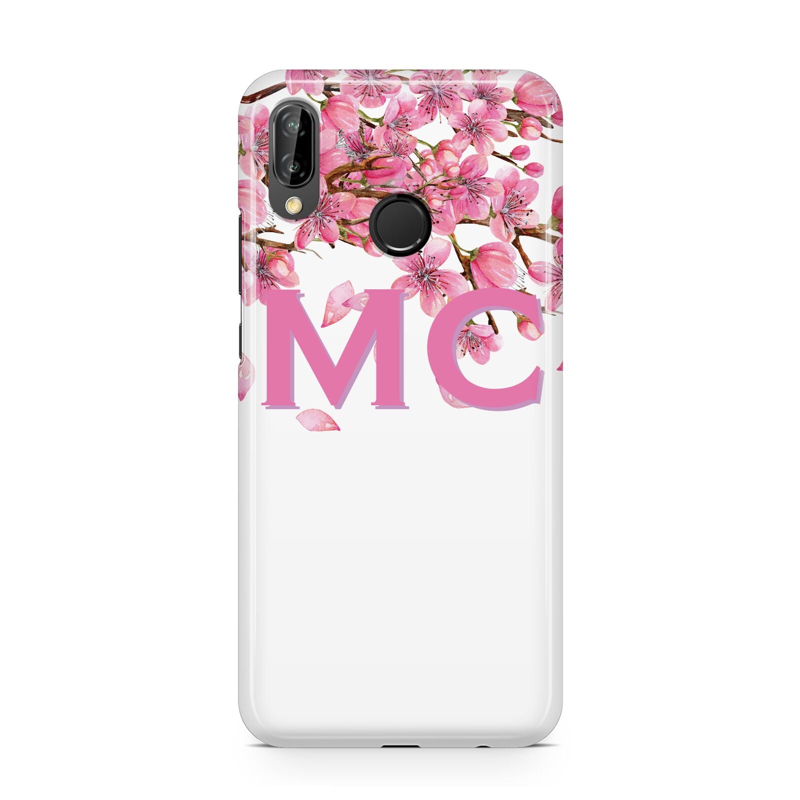 Personalised Pink White Blossom Huawei P20 Lite Phone Case