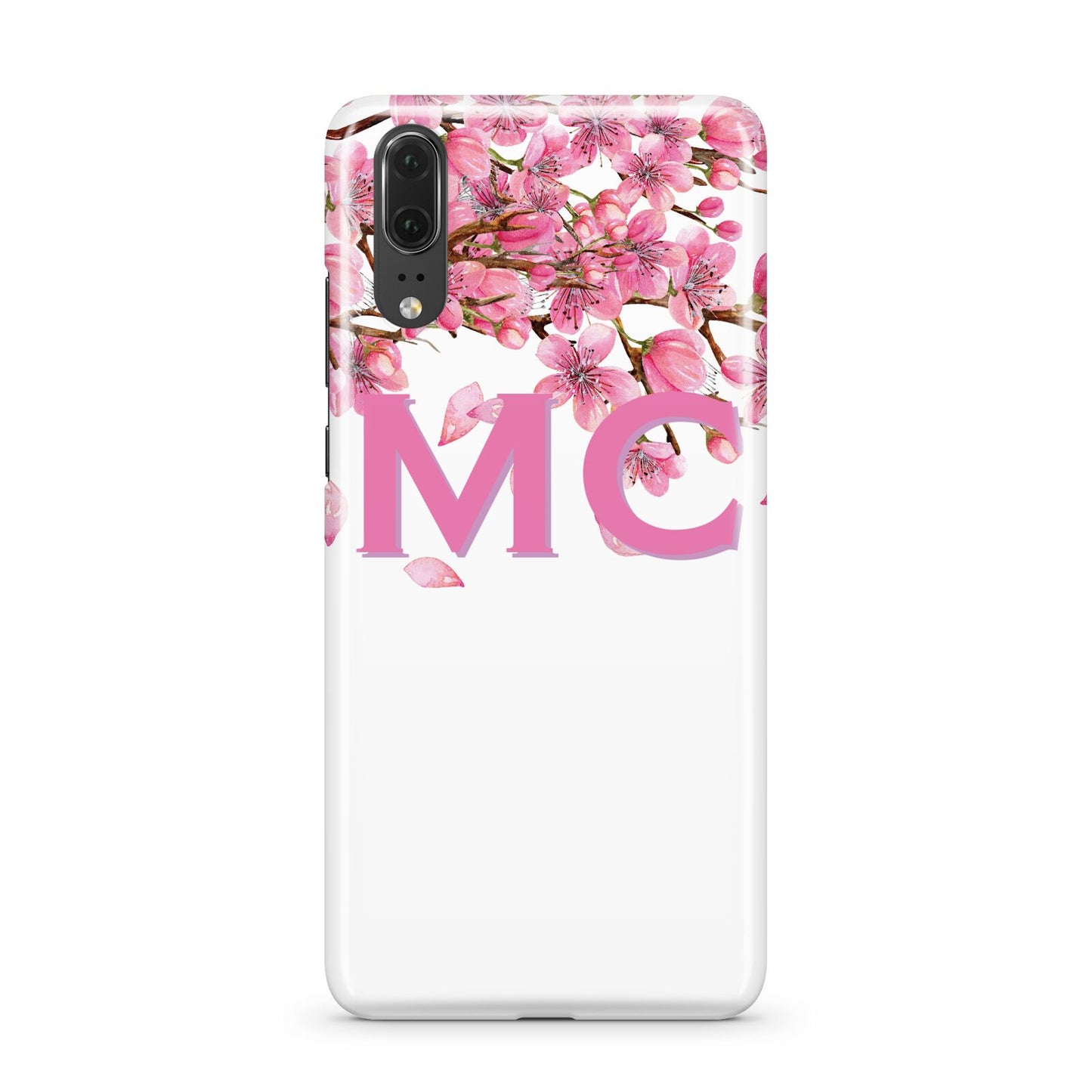 Personalised Pink White Blossom Huawei P20 Phone Case