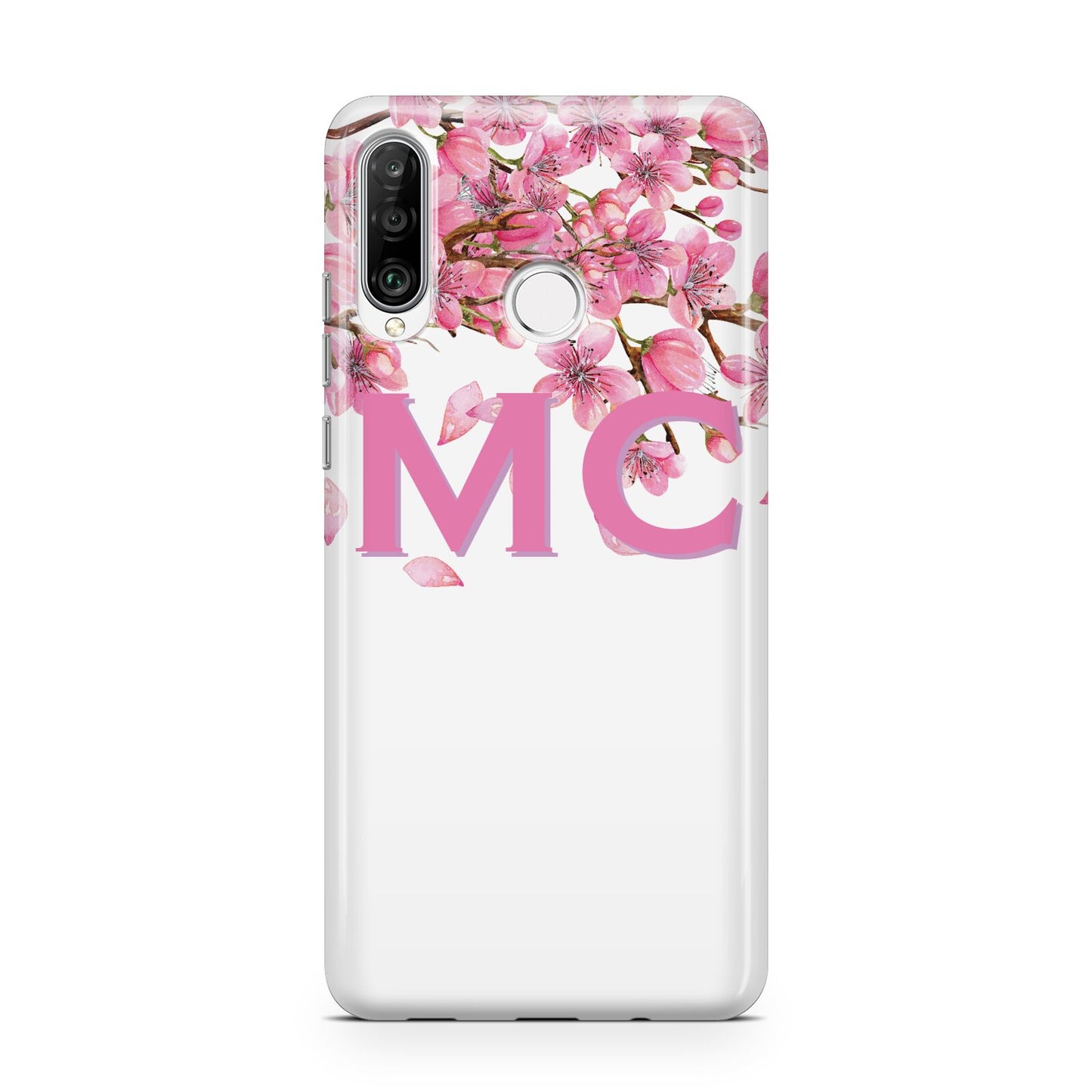 Personalised Pink White Blossom Huawei P30 Lite Phone Case